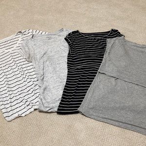 Lot of two maternity shirts (size XL and medium) and two GapBody nursing tees